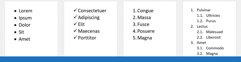 Listes à puces et numérotées