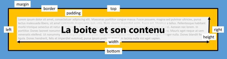 Illustration du modèle des boites en CSS